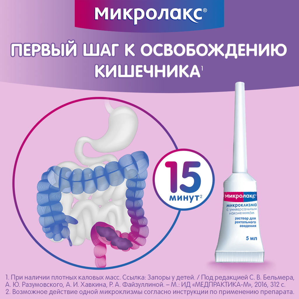 Микролакс, раствор для ректального введения, 5 мл, 4 шт.