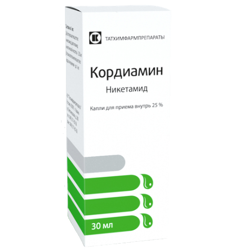 Кордиамин, 25%, капли для приема внутрь, 30 мл, 1 шт.