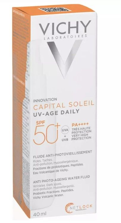 Vichy Capital Soleil UV Age-Daily Флюид для лица против признаков фотостарения SPF 50+, флюид, 40 мл, 1 шт.
