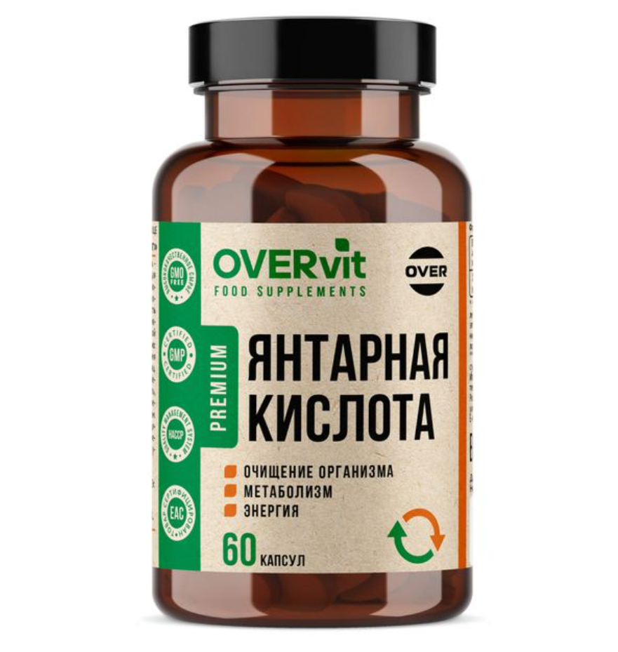 фото упаковки OVERvit Янтарная кислота