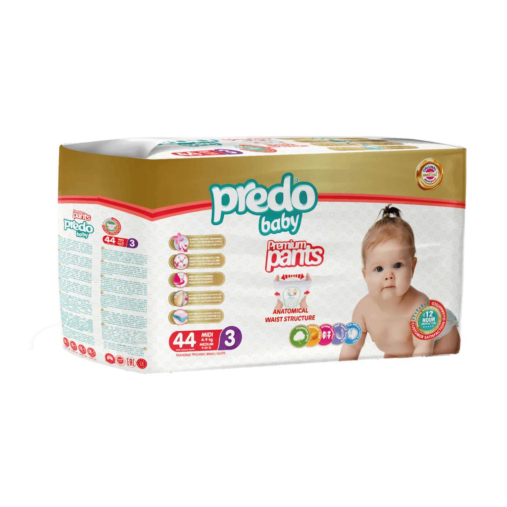 Predo Baby Подгузники-трусики для детей, р. 3, 4-9кг, 44 шт.