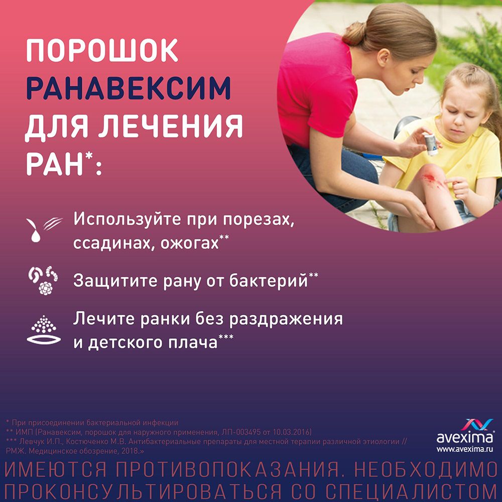 Ранавексим, порошок для наружного применения, 10 г, 1 шт.