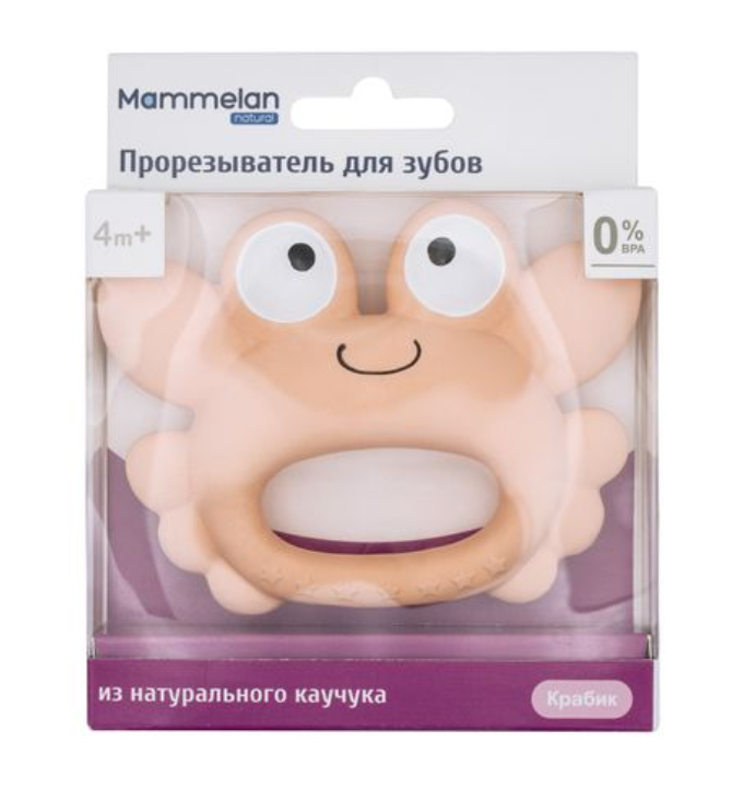 фото упаковки Mammelan Прорезыватель для зубов из натурального каучука