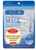 Japan Gals Pure5 Essential Маска для лица с гиалуроновой кислотой, маска для лица, 7 шт.