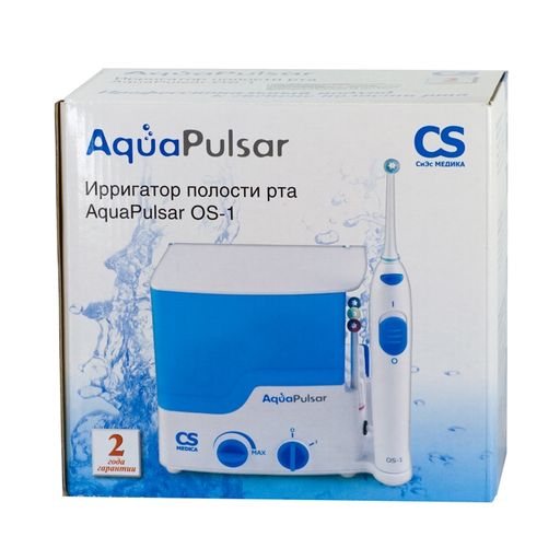 AquaPulsar Ирригатор для полости рта CS Medica OS-1, 2 режима работы, 4 насадки, 500 мл, 1 шт. цена