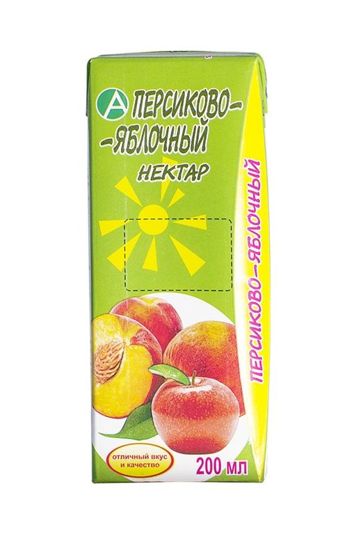 Нектар персик яблоко, сок, 200 мл, 1 шт. цена