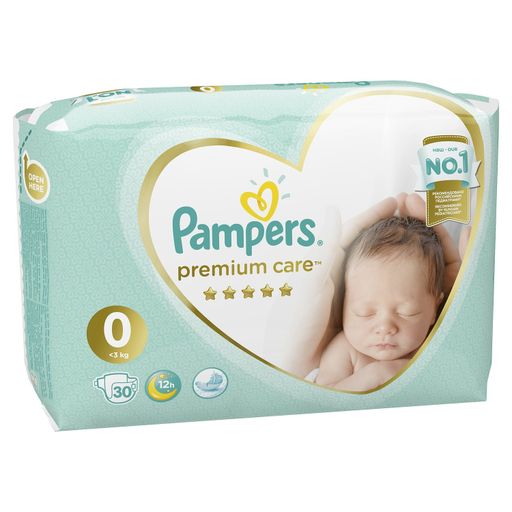 Pampers Premium Care Подгузники детские, р. 0, до 3 кг, 30 шт. цена