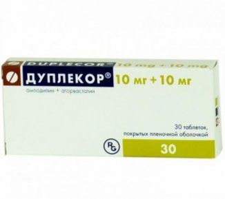 Дуплекор, 10 мг+10 мг, таблетки, покрытые пленочной оболочкой, 30 шт.