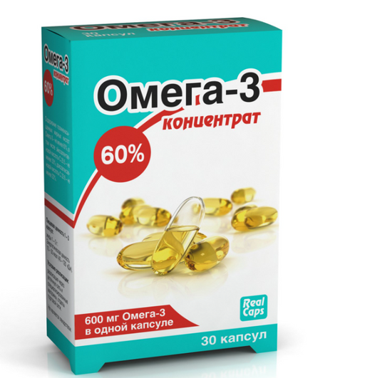 Омега-3, 600 мг, капсулы, омега-3 60%, 30 шт. цена