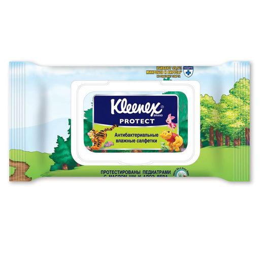 Kleenex Салфетки влажные антибактериальные, салфетки влажные, 40 шт. цена