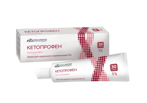 Кетопрофен, 5%, крем для наружного применения, 30 г, 1 шт.