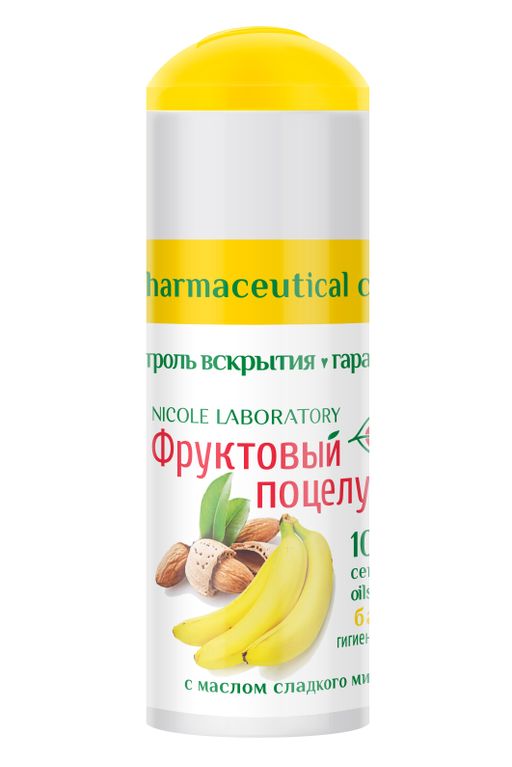 Фруктовый поцелуй Помада губная гигиеническая, помада, банан, 3.5 г, 1 шт. цена