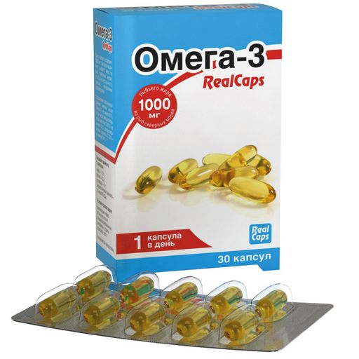 Омега-3 RealCaps, 1.4 г, 1000 мг, капсулы, 30 шт. цена