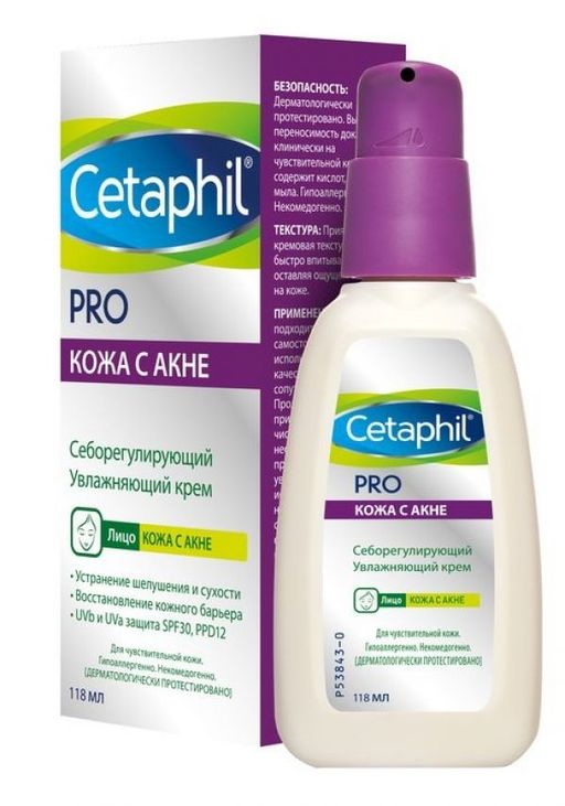 Cetaphil PRO себорегулирующий увлажняющий крем SPF30, 118 мл, 1 шт. цена