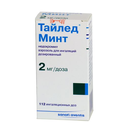 Тайлед Минт, 2 мг/доза, 112 доз, аэрозоль для ингаляций дозированный, 1 шт.