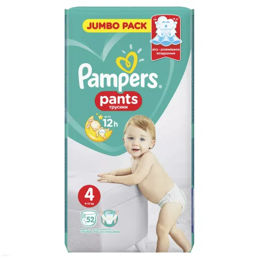 Pampers Pants Подгузники-трусики детские , р. 4, 9-15 кг, 52 шт. цена