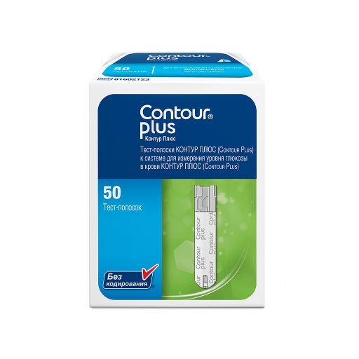Contour Plus Тест-полоски, тест-полоска, 50 шт. цена