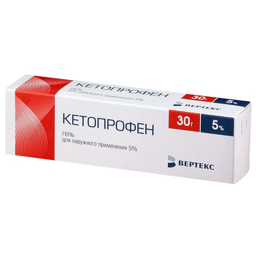 Кетопрофен, 5%, гель для наружного применения, 30 г, 1 шт.