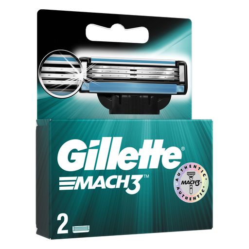 Gillette Mach 3 Кассеты для бритвенного станка, 2 шт.