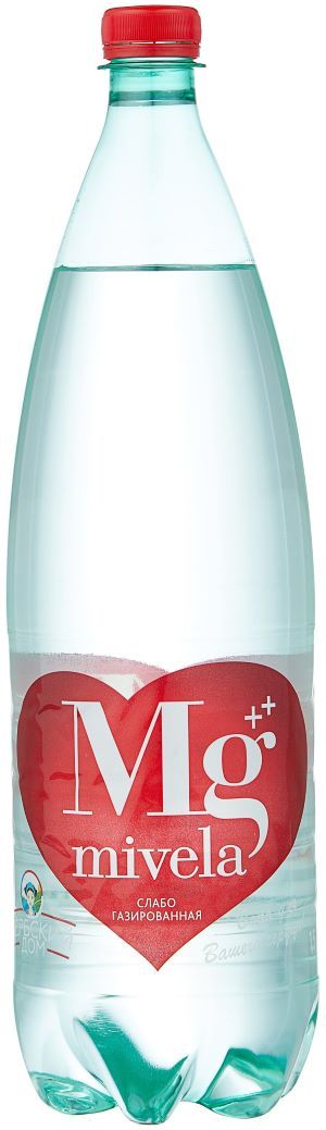 Вода минеральная Мивела Mg питьевая, слабогазированная, в пластиковой бутылке, 1 л, 1 шт. цена