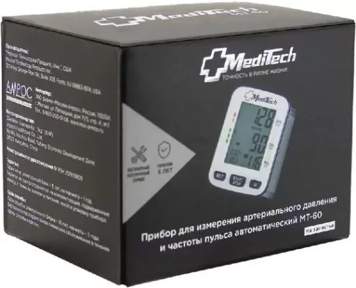 MediTech Тонометр на запястье МТ-60, тонометр на запястье, манжета 13.5-21.5см, 1 шт. цена